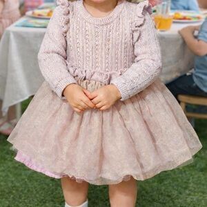 Cupcakes & Cashmere Tulle Ruffle Sweater Dress 18 Months